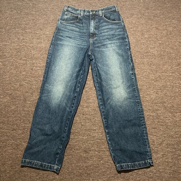 Nili Lotan Aaron Loose Fit Mom Jeans Blue Simon Wash Size 30 Made In USA - Picture 1 of 13